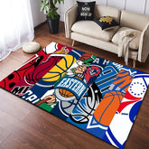 Basketball Logo Map Basketball Carpet Living Room Bedroom Sofa Mat Door Mat Kitchen Bathroom Rugs
